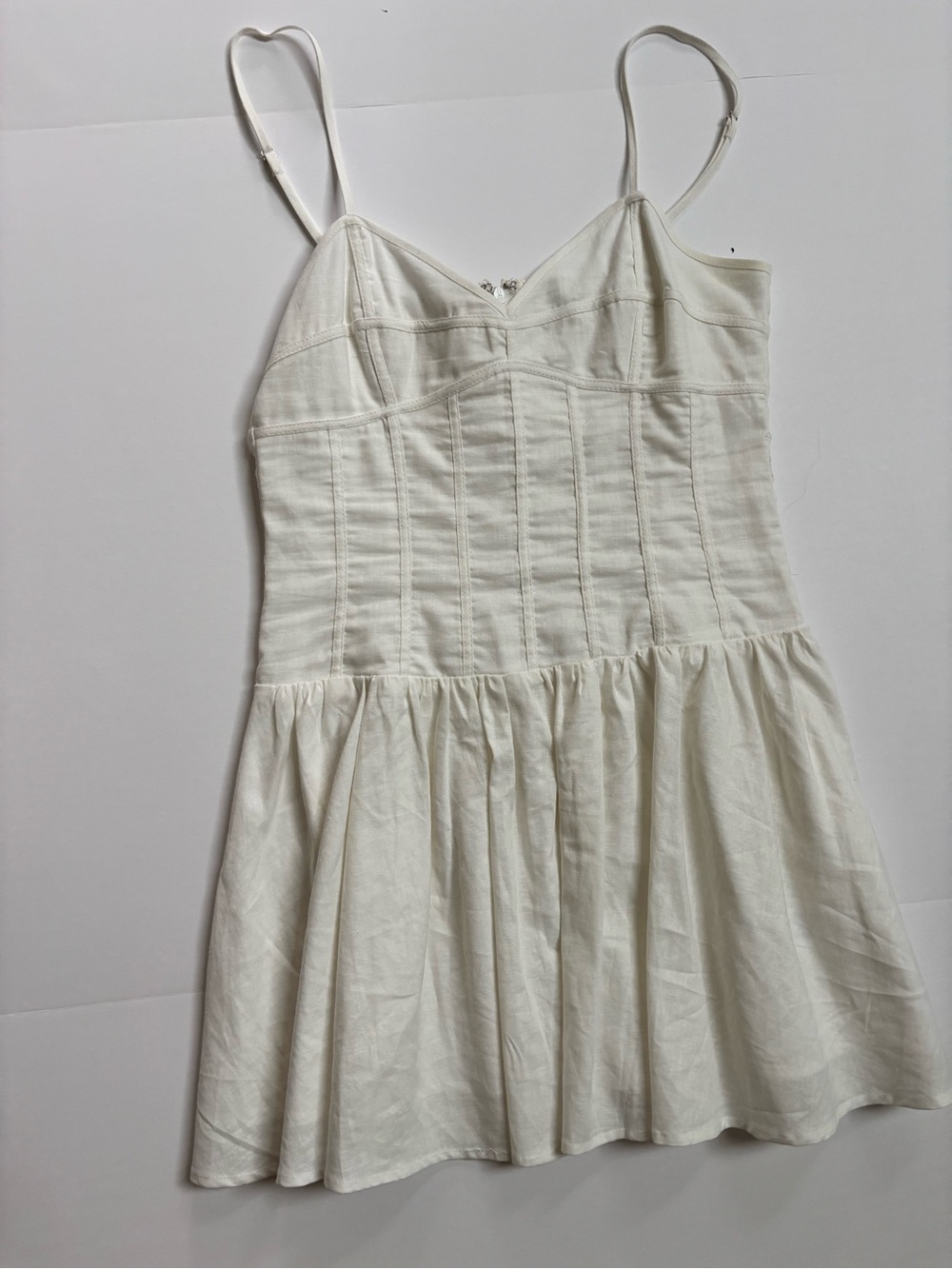 Storia White Mini Dress with Spaghetti Straps